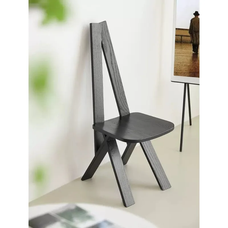 Vintage Dining Chair Designer Solid Wood High Back Perch Wabi-Sabi Creative Stool for Boutique Bedroom Furniture Vanity Chair 
Vintage Dining Chair Designer Solid Wood High Back Perch Wabi-Sabi Creative Stool for Boutique Bedroom Furniture Vanity Chair