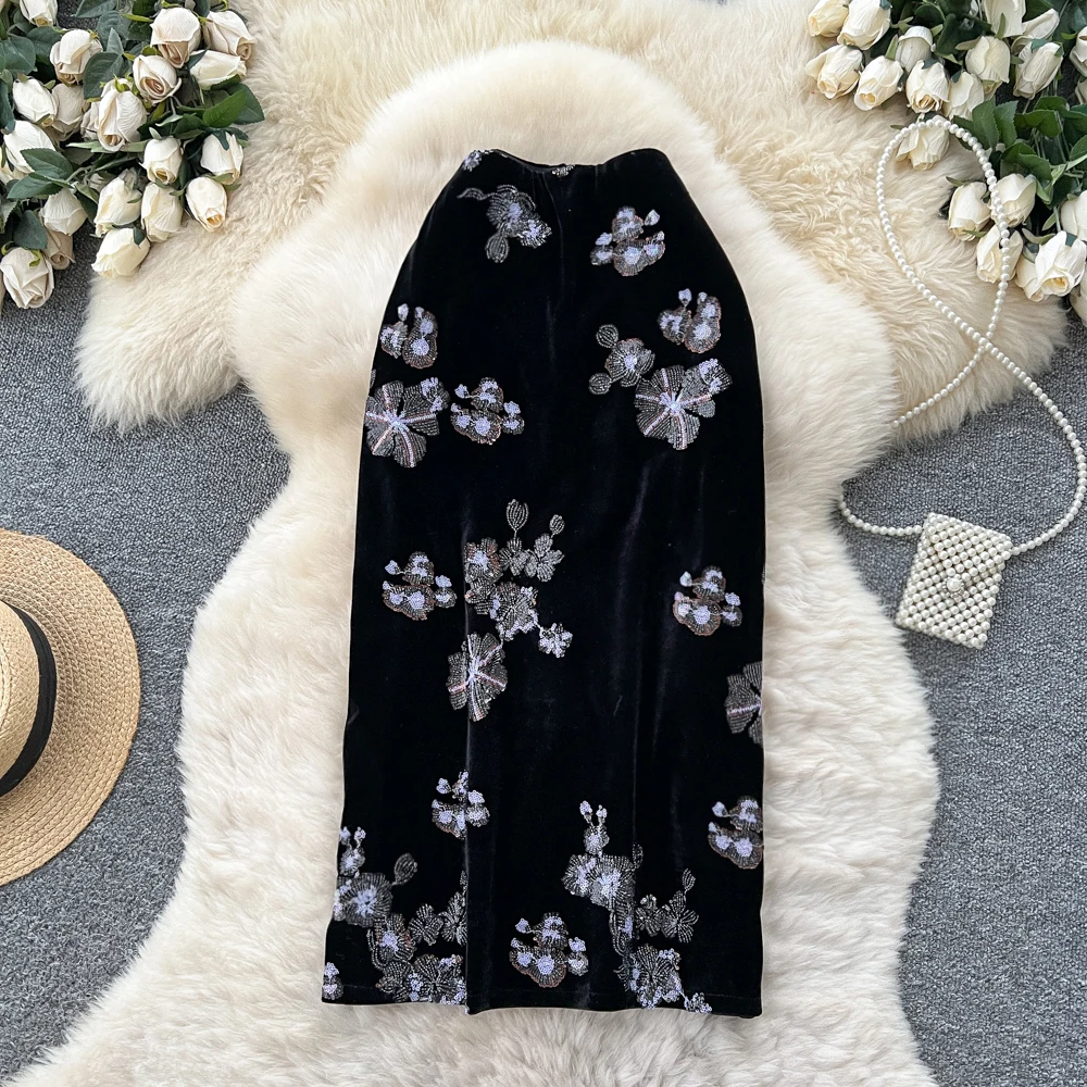 Женская элегантная шикарная сексуальная юбка с блестками, эластичная высокая талия, корейская модная винтажная тонкая повседневная одежда
Женская элегантная шикарная сексуальная юбка с блестками, эластичная высокая талия, корейская модная винтажная тонкая повседневная одежда