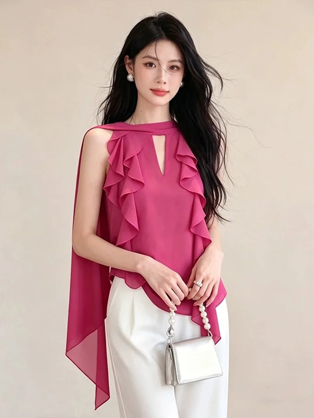 Korean Style Gentle Elegant Summer Sleeveless Vest Women's Fashion Commute All-Match Leaf Top Soft Color Silk Material
Korean Style Gentle Elegant Summer Sleeveless Vest Women's Fashion Commute All-Match Leaf Top Soft Color Silk Material