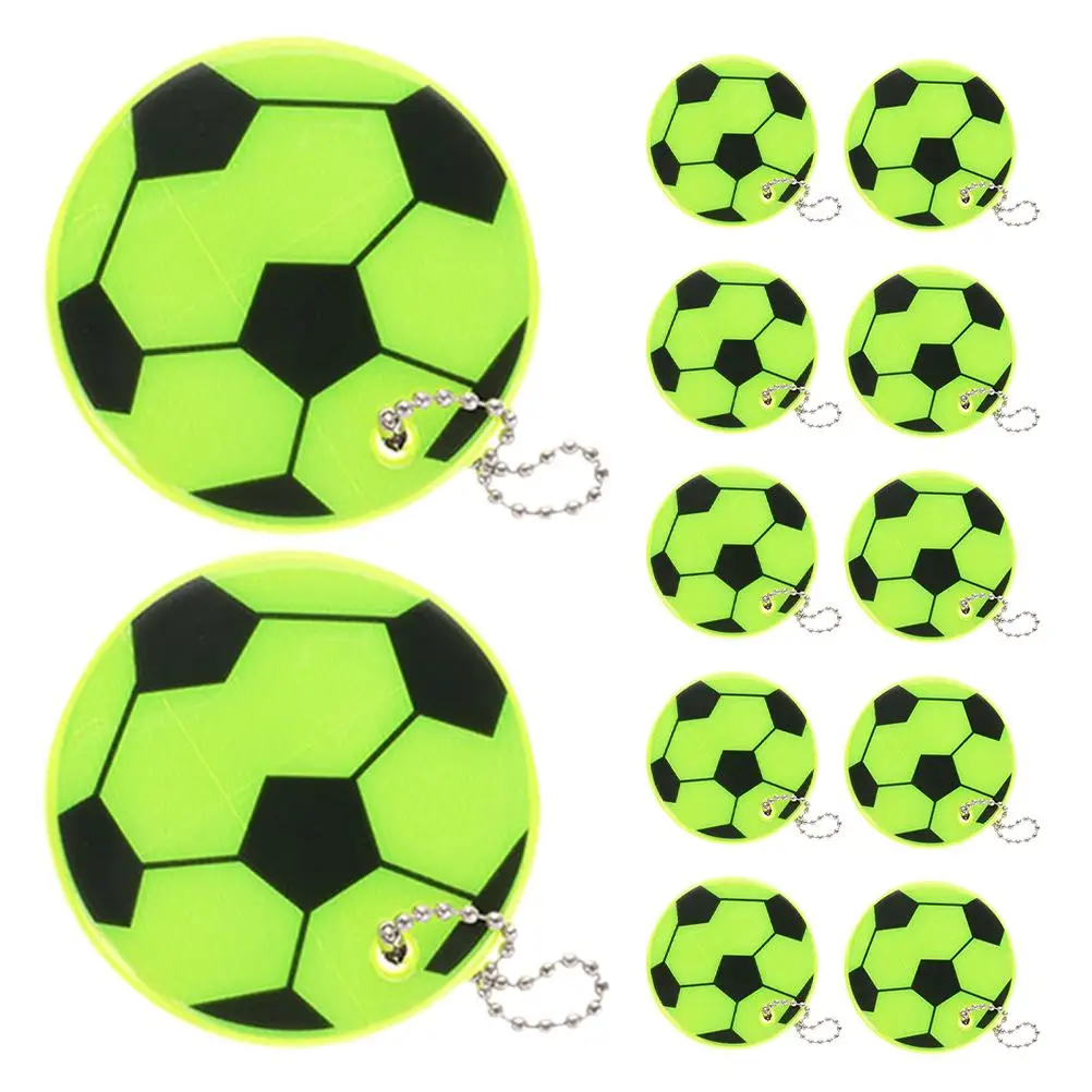 12PCS Football Pendant Keychain Mini Soccer Reflective Tags PVC Backpack Pendants Night Visibility Decorations
12PCS Football Pendant Keychain Mini Soccer Reflective Tags PVC Backpack Pendants Night Visibility Decorations