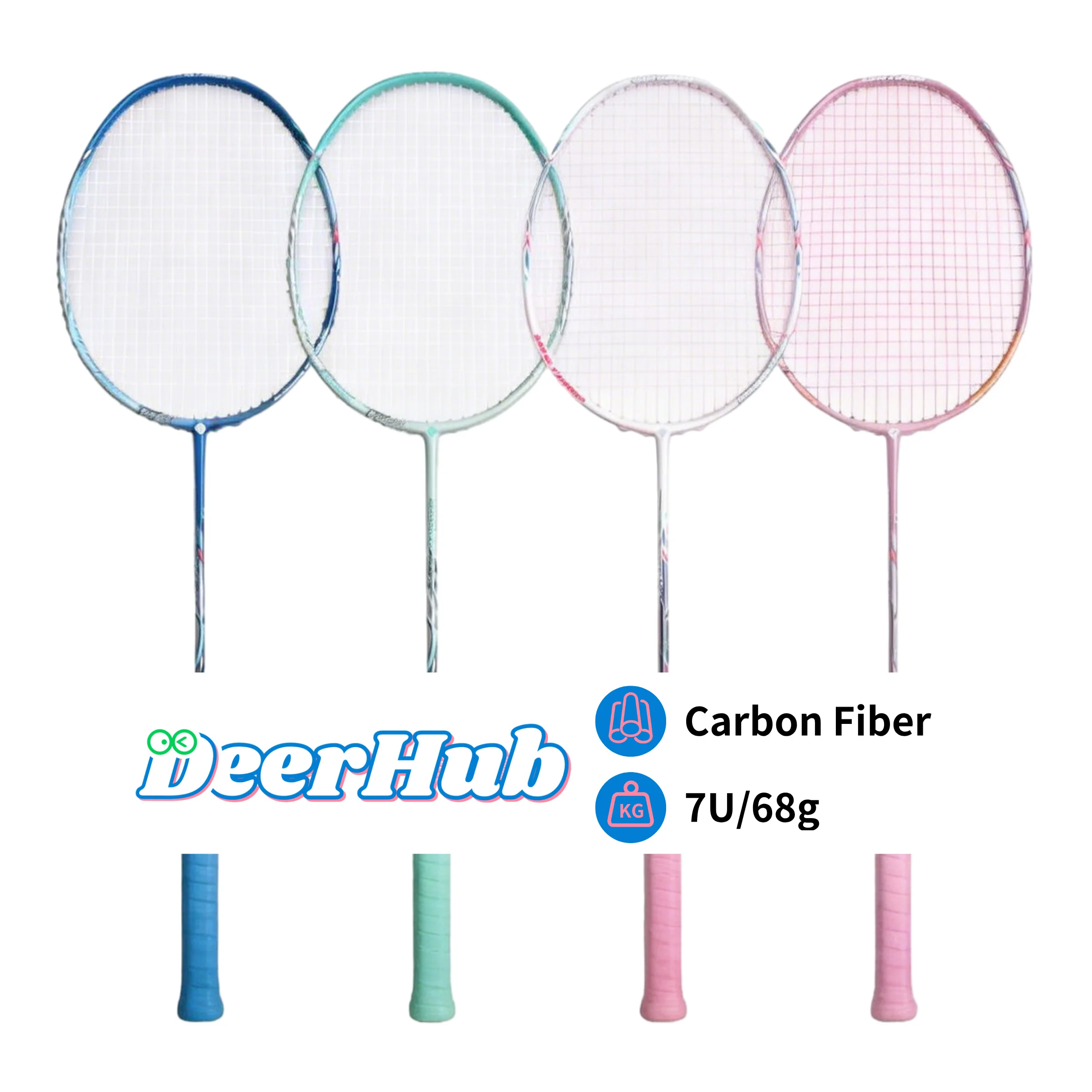 DeerHub New 7U/68g Super Light Carbon Fiber Badminton Racket, Professional Training Racket for Adults with Overgrip Case
DeerHub New 7U/68g Super Light Carbon Fiber Badminton Racket, Professional Training Racket for Adults with Overgrip Case