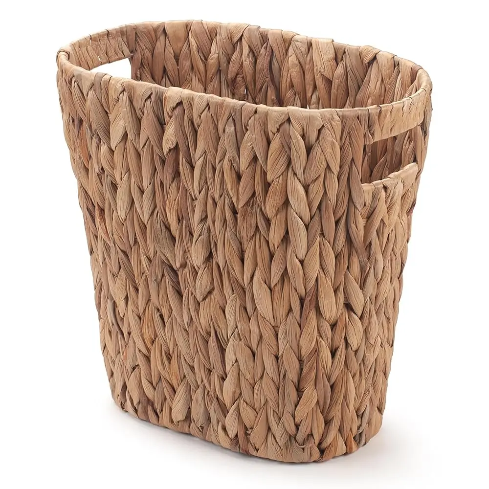 Bathroom Trash Can, Handwoven Wicker Trash Can with Handles for Bedroom, Living Roon, Kitchen, Bathroom and Office, Water Hya
Bathroom Trash Can, Handwoven Wicker Trash Can with Handles for Bedroom, Living Roon, Kitchen, Bathroom and Office, Water Hya