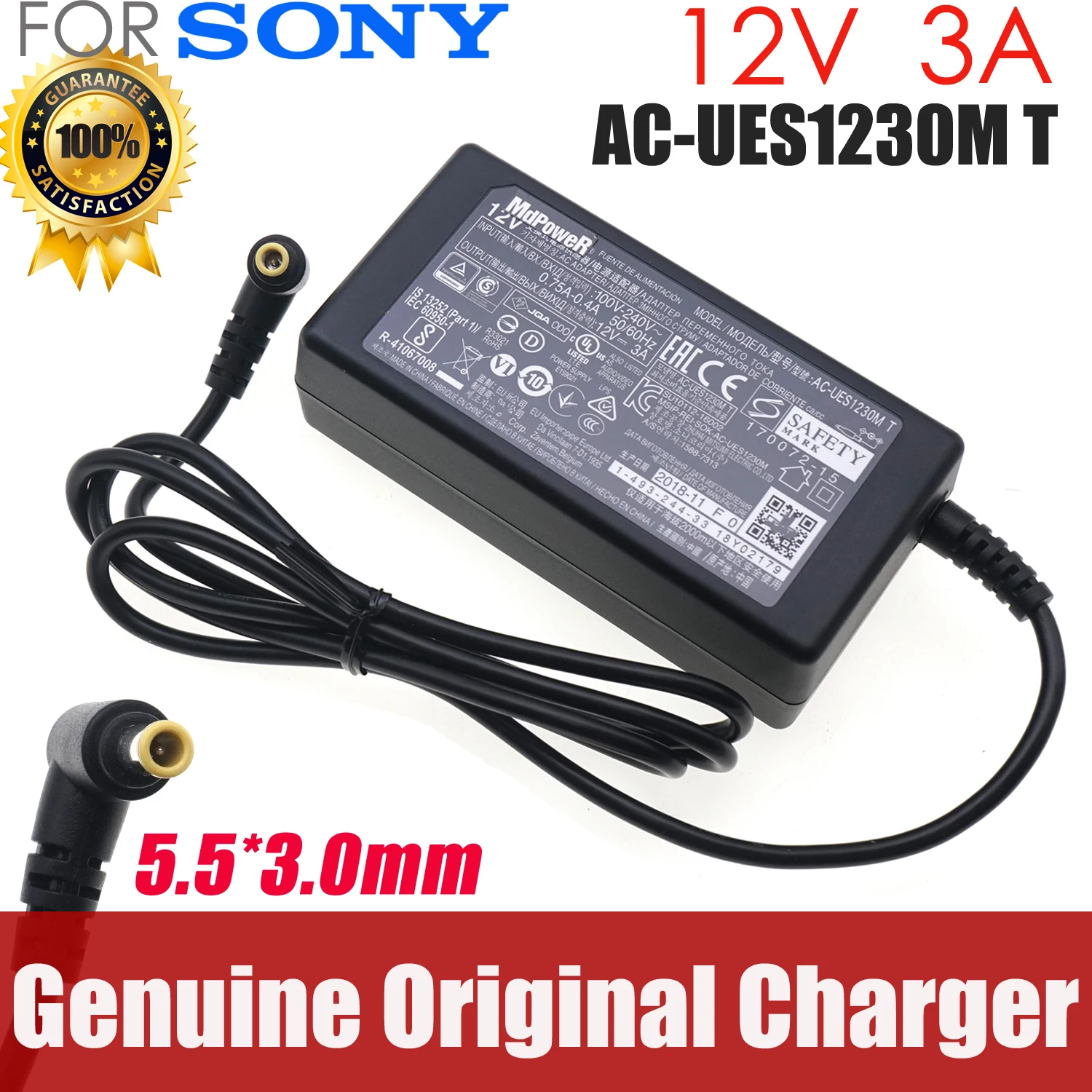 Genuine AC-UES1230M T 12V 3A AC Adapter Charger for Sony FDR-AX1E EVI-D70P EVI-D100P mcx-500 BRC-H800 Power Supply CECH-ZAC3J
Genuine AC-UES1230M T 12V 3A AC Adapter Charger for Sony FDR-AX1E EVI-D70P EVI-D100P mcx-500 BRC-H800 Power Supply CECH-ZAC3J