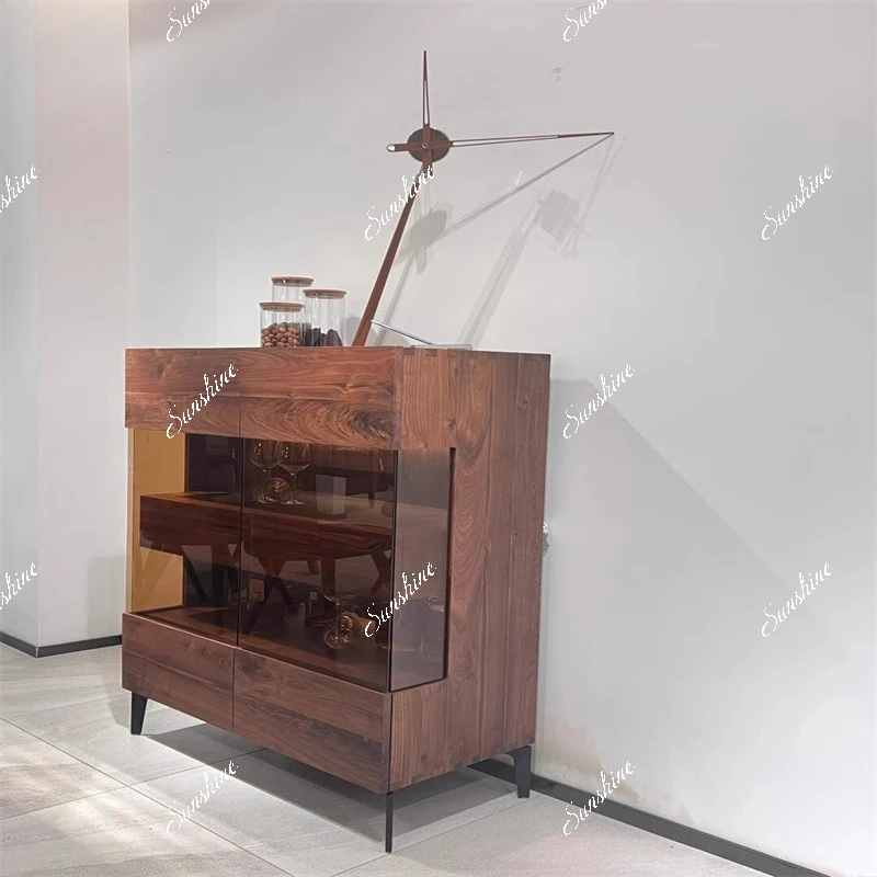 The living room storage cabinet is all solid wood, the display cabinet is simple glass, and the wall is integrated
The living room storage cabinet is all solid wood, the display cabinet is simple glass, and the wall is integrated