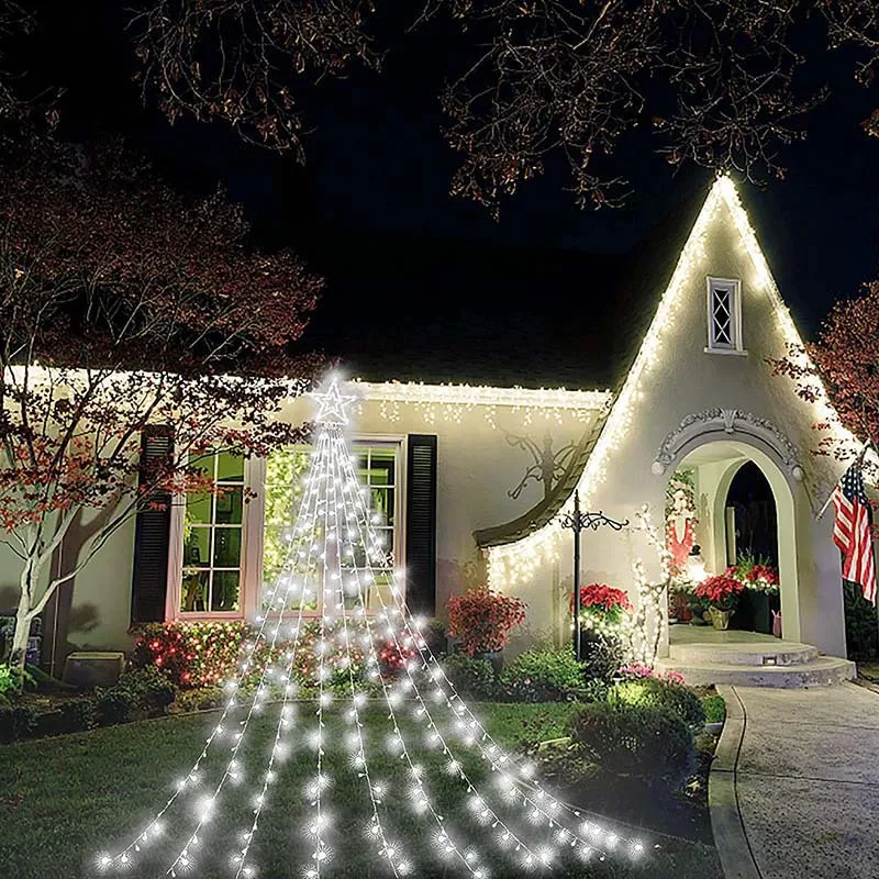 Outdoor Christmas Tree Lights Waterproof Star String Lights Garland Christmas Decoration For Navidad Garden Party Wedding
Outdoor Christmas Tree Lights Waterproof Star String Lights Garland Christmas Decoration For Navidad Garden Party Wedding