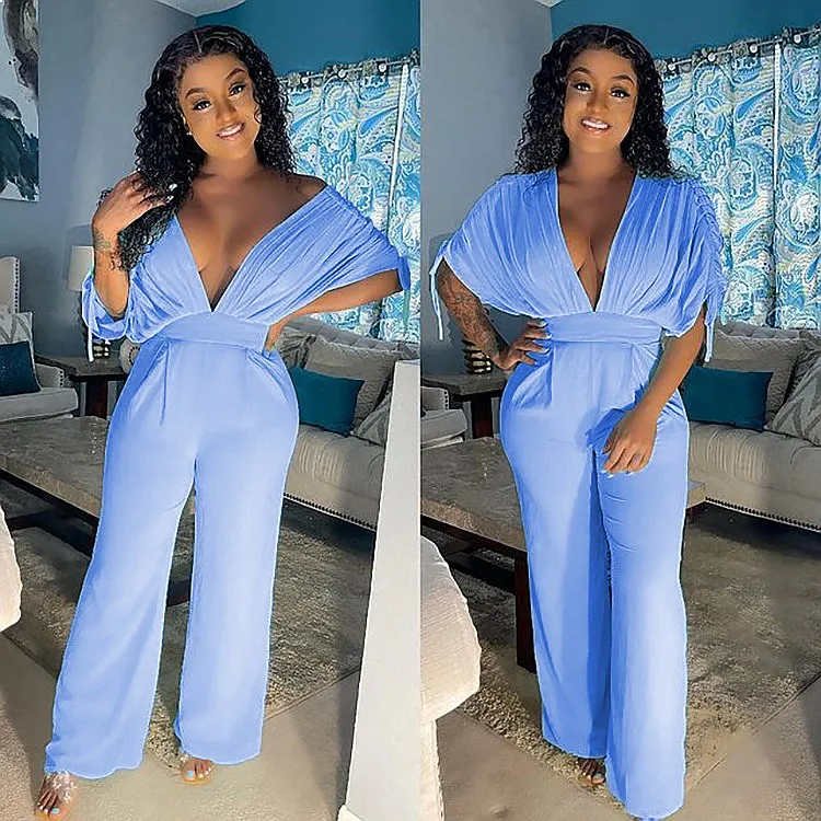 Sexy Solid Drawstring Short Sleeve Loose Wide Leg Jumpsuit Playsuit Overall Spring Summer
Sexy Solid Drawstring Short Sleeve Loose Wide Leg Jumpsuit Playsuit Overall Spring Summer
