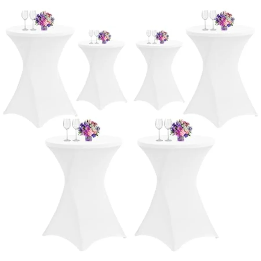 6 Pack 32x43 Inch Spandex Cocktail Table Covers, High Top Table Cloths, Fitted Highboy Stretch Cocktail Tablecloth for Round Ta
6 Pack 32x43 Inch Spandex Cocktail Table Covers, High Top Table Cloths, Fitted Highboy Stretch Cocktail Tablecloth for Round Ta