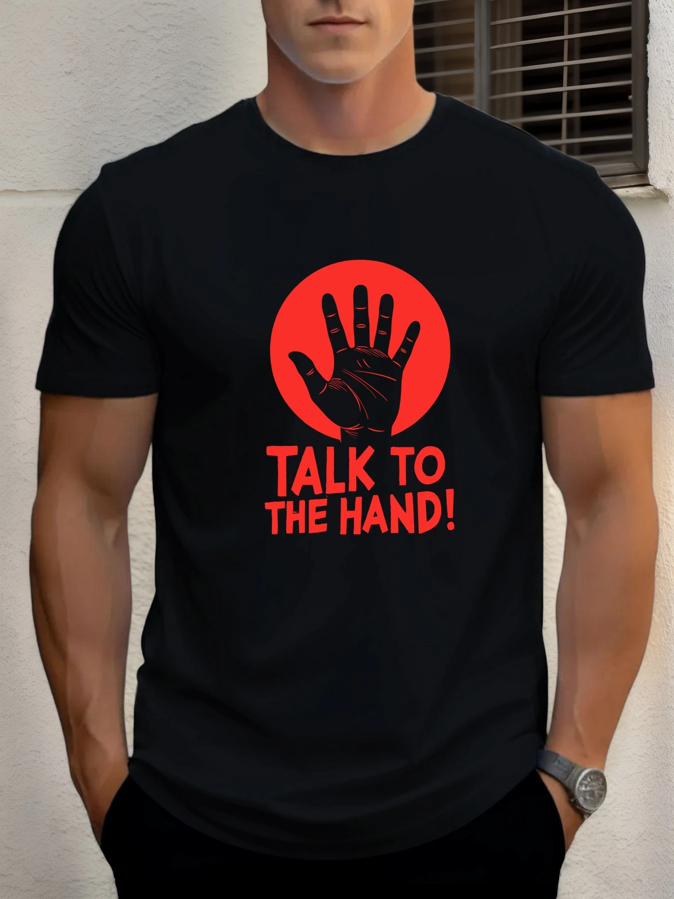 2025 Summer Men's Cotton T Shirt TALK TO THE HAND! Trendy Print Round Neck T-Shirt Casual Breathable Street Style Daily Top
2025 Summer Men's Cotton T Shirt TALK TO THE HAND! Trendy Print Round Neck T-Shirt Casual Breathable Street Style Daily Top