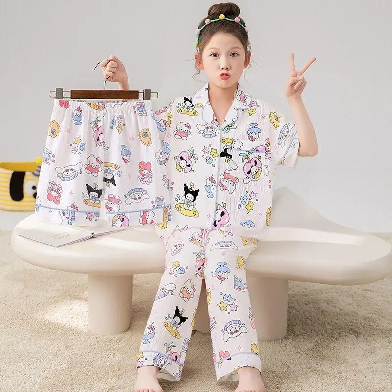 Sanrio Girls Short Sleeve 3Pcs Hello Kittys Children Fashion Shorts Pochacco Girl Print Trousers Summer Cloud Pajamas Big Kids
Sanrio Girls Short Sleeve 3Pcs Hello Kittys Children Fashion Shorts Pochacco Girl Print Trousers Summer Cloud Pajamas Big Kids