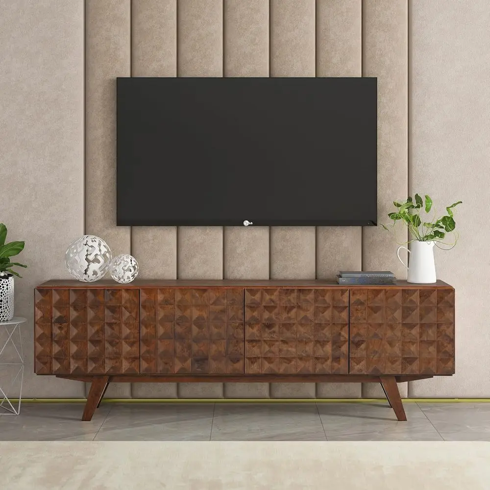 Solid Wood 4-Door TV Stand with Carved Fronts for TVs up to 75, Easy Assembly, Espresso Walnut
Solid Wood 4-Door TV Stand with Carved Fronts for TVs up to 75, Easy Assembly, Espresso Walnut