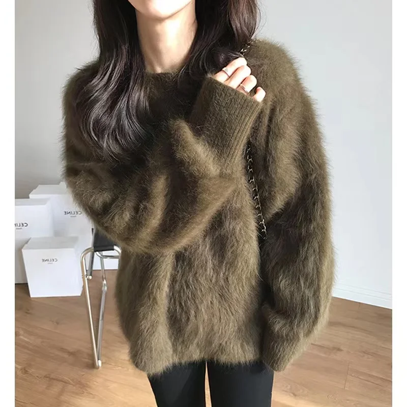 Women's Winter Thickened Mink Velvet Knitwear Loose Fit Innerwear Casual Style Long Sleeve round Neck Sweater Soft And Lazy
Women's Winter Thickened Mink Velvet Knitwear Loose Fit Innerwear Casual Style Long Sleeve round Neck Sweater Soft And Lazy