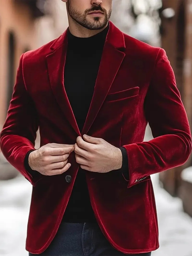 Men's Formal Smooth Velvet Jacket Slim Fit Wedding Suit Party Outfit Breathable Non-Iron Citywalk Cotton Long Sleeve Tuxedo
Men's Formal Smooth Velvet Jacket Slim Fit Wedding Suit Party Outfit Breathable Non-Iron Citywalk Cotton Long Sleeve Tuxedo