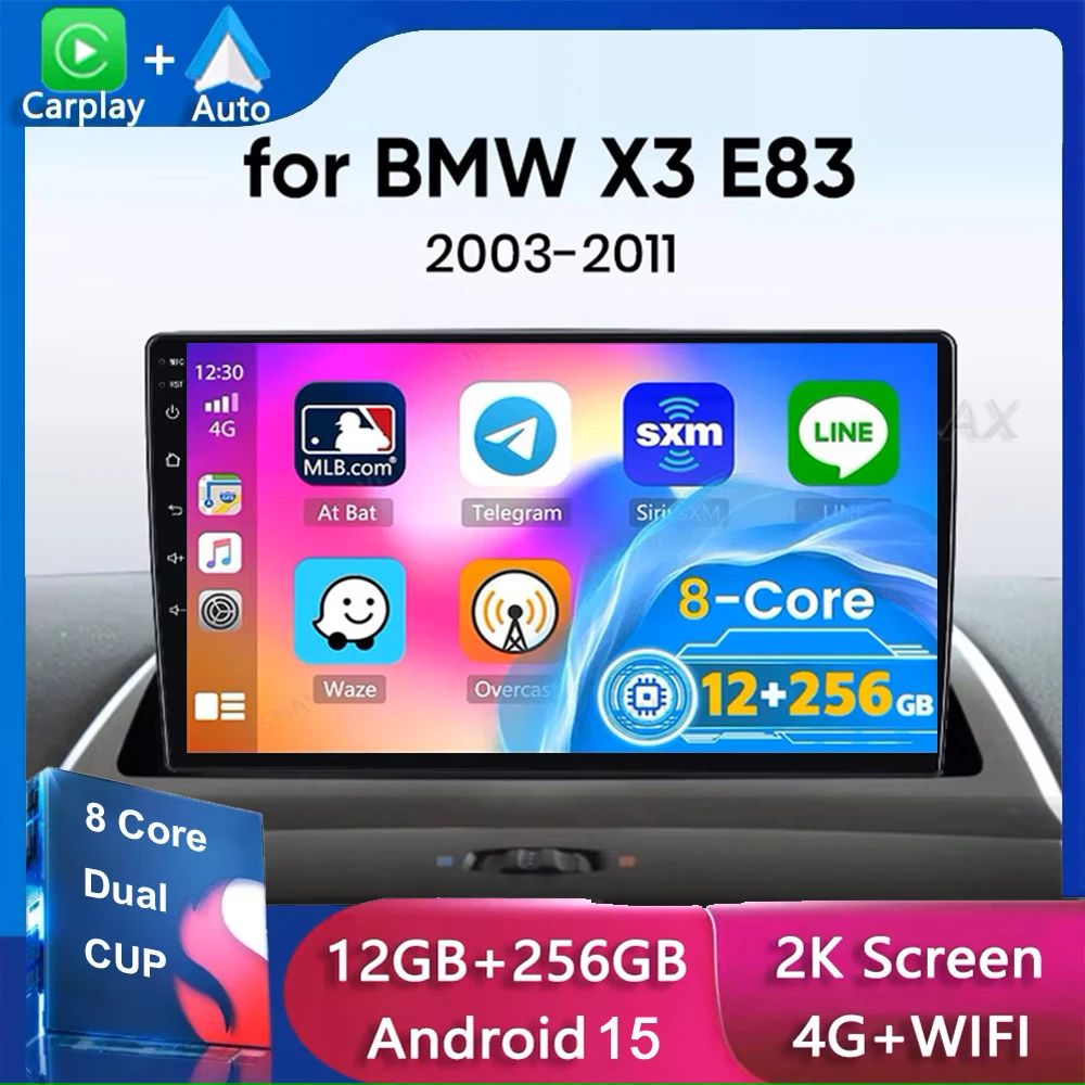 Автомобильное радио Android 15 Carplay для BMW X3 E83 2004 2005 2006 2007 2008-2012 Навигация GPS Мультимедийный плеер Стерео Wi-Fi + 4G BT
Автомобильное радио Android 15 Carplay для BMW X3 E83 2004 2005 2006 2007 2008-2012 Навигация GPS Мультимедийный плеер Стерео Wi-Fi + 4G BT