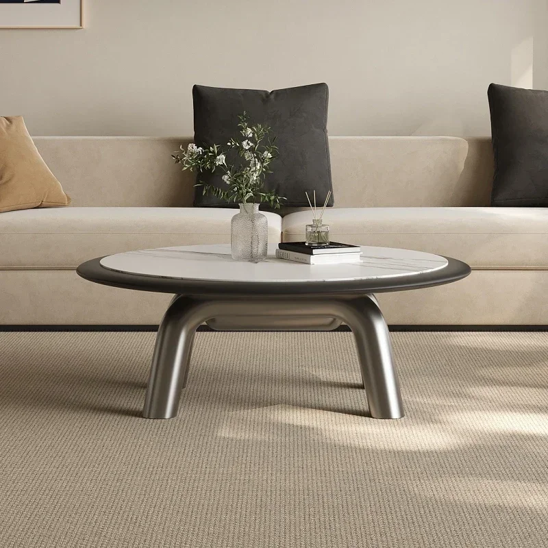 A Stainless Steel Coffee Table round Home Living Room Stone Plate High-End Storage Italian Style
A Stainless Steel Coffee Table round Home Living Room Stone Plate High-End Storage Italian Style