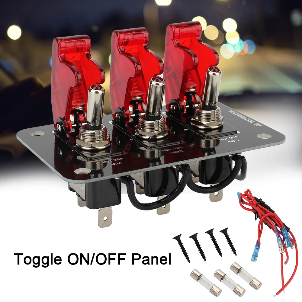 20A Toggle Switch Panel WIth Fuse Car Switch Panel Ignition Switch Panel 12-24V DC For Car Truck Caravan Red Waterproof Cover
20A Toggle Switch Panel WIth Fuse Car Switch Panel Ignition Switch Panel 12-24V DC For Car Truck Caravan Red Waterproof Cover