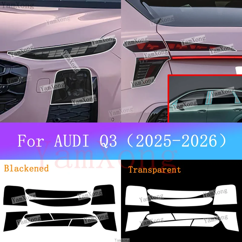For AUDI Q3 Car Exterior Front Lamp Tail Transparent Protective Sticker Headlight Taillight Light Black Anti-Scratch Cover Film
For AUDI Q3 Car Exterior Front Lamp Tail Transparent Protective Sticker Headlight Taillight Light Black Anti-Scratch Cover Film