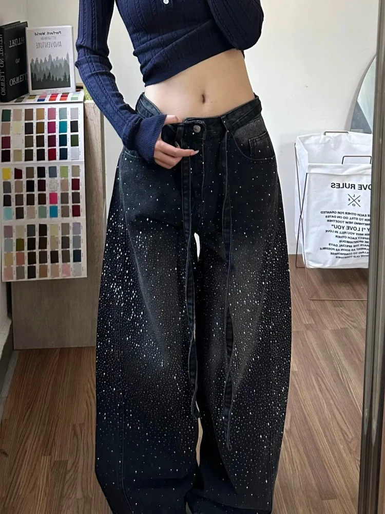 Retro Patchwork Sequin Denim Pants High Waist Loose Fit Spring 2026 Women's Floor-Length Lazy Sensation Jeans
Retro Patchwork Sequin Denim Pants High Waist Loose Fit Spring 2026 Women's Floor-Length Lazy Sensation Jeans