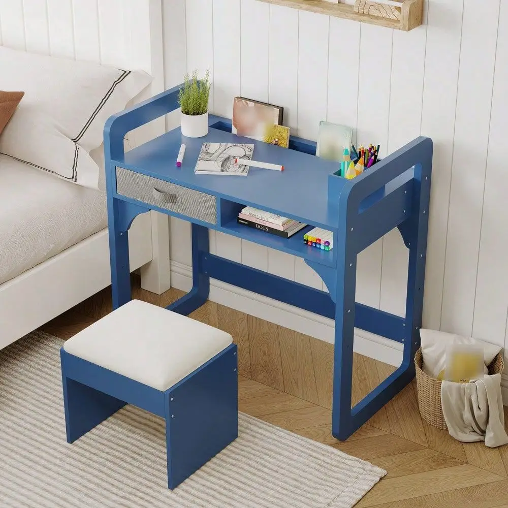 Kids Study Desk And Chair Set,Kids Desk With Soft Stool,Wooden Children Study Table With Storage Drawer,Student Writing Desks F
Kids Study Desk And Chair Set,Kids Desk With Soft Stool,Wooden Children Study Table With Storage Drawer,Student Writing Desks F