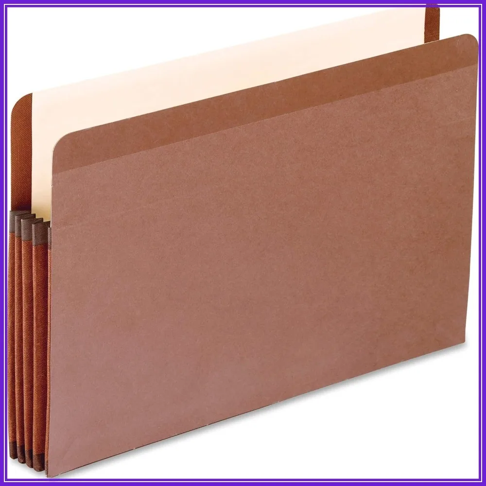 Reinforced Expanding File Pockets, Legal Size, 1 Pocket, 3.5" Expansion, Brown (10 Pack)
Reinforced Expanding File Pockets, Legal Size, 1 Pocket, 3.5" Expansion, Brown (10 Pack)
