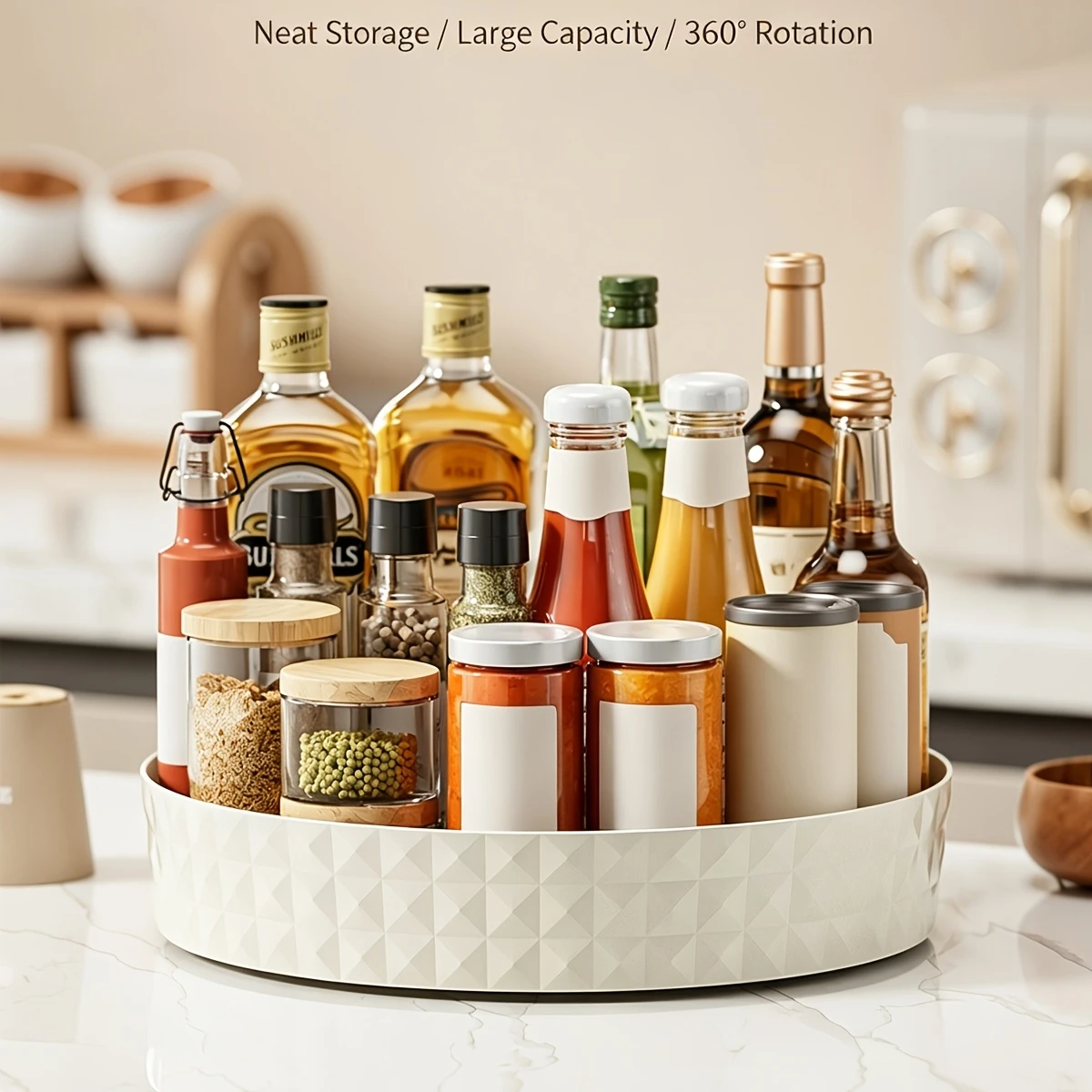 Kitchen Storage Spice Rack 360 Degree Rotating Cabinet Storage Rack Tray Cosmetic Storage Rack Non-slip Spice Round Rack
Kitchen Storage Spice Rack 360 Degree Rotating Cabinet Storage Rack Tray Cosmetic Storage Rack Non-slip Spice Round Rack