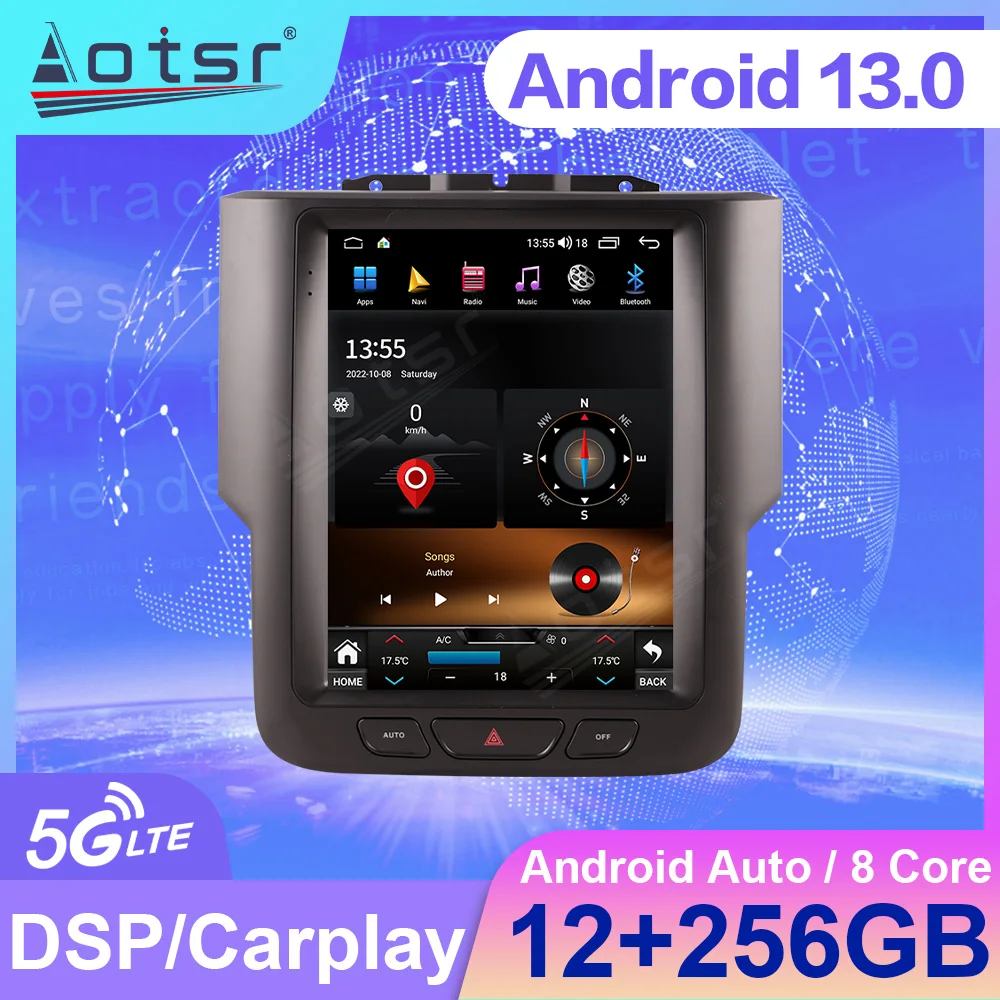 Android 14 Tesla Screen Car Radio For Dodge Ram 1500 2500 3500 2013 2014 2015 2016 2017 2018 Carplay GPS Audio Stereo Head Unit
Android 14 Tesla Screen Car Radio For Dodge Ram 1500 2500 3500 2013 2014 2015 2016 2017 2018 Carplay GPS Audio Stereo Head Unit