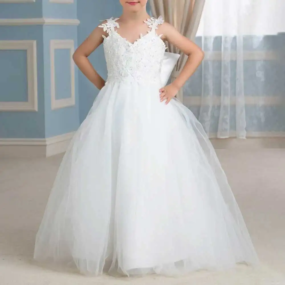 Girls Flower Girl Dress V Neck Sling A Line Backless Dress with Bowknot Applique Party Wedding Pageant Dress for Kids Summer
Girls Flower Girl Dress V Neck Sling A Line Backless Dress with Bowknot Applique Party Wedding Pageant Dress for Kids Summer