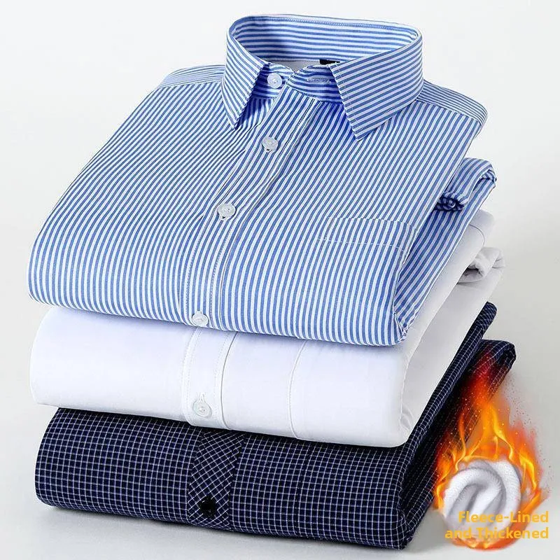 Thickened Fleece Warm Winter Long Sleeve Shirt Business Casual Style Professional Casual Wear White Winter Shirt Men's Fashion
Thickened Fleece Warm Winter Long Sleeve Shirt Business Casual Style Professional Casual Wear White Winter Shirt Men's Fashion