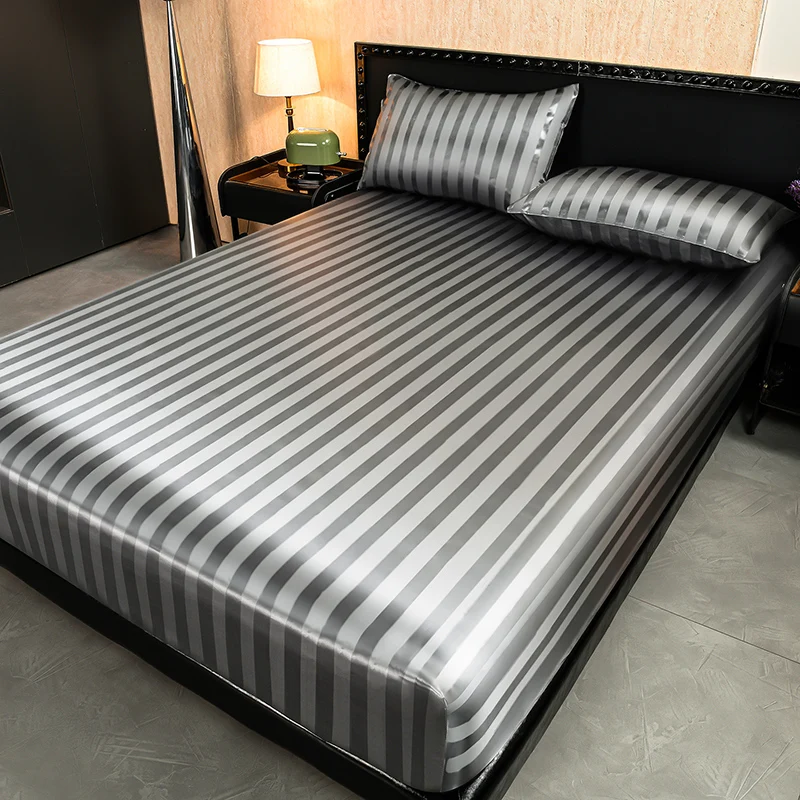 3Pcs Stripe Fitted Sheet Twin Full Queen King Mattress Cover With Elastic Band Bed Sheet Pillowcases
3Pcs Stripe Fitted Sheet Twin Full Queen King Mattress Cover With Elastic Band Bed Sheet Pillowcases