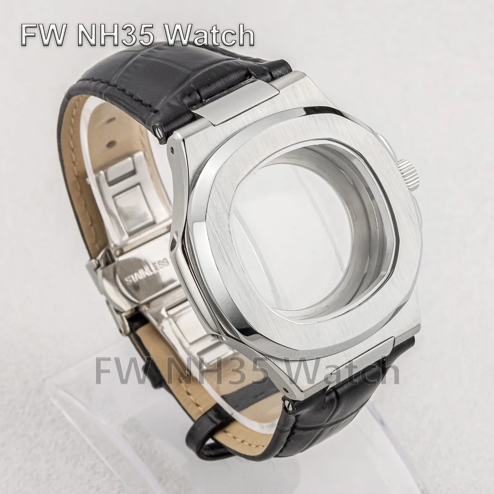 NH35 Case for Nautilus Watches Genuine Leather Strap10ATM Waterproof Sapphire Glass Watch Case Fit NH35/NH36 Automatic Movement
NH35 Case for Nautilus Watches Genuine Leather Strap10ATM Waterproof Sapphire Glass Watch Case Fit NH35/NH36 Automatic Movement