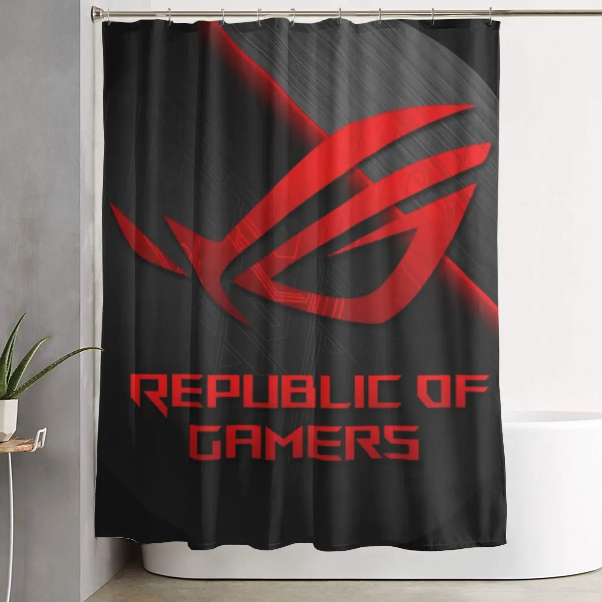 Водонепроницаемая шторка для ванной Asus Rog Strix Log из полиэстера с крючками
Водонепроницаемая шторка для ванной Asus Rog Strix Log из полиэстера с крючками