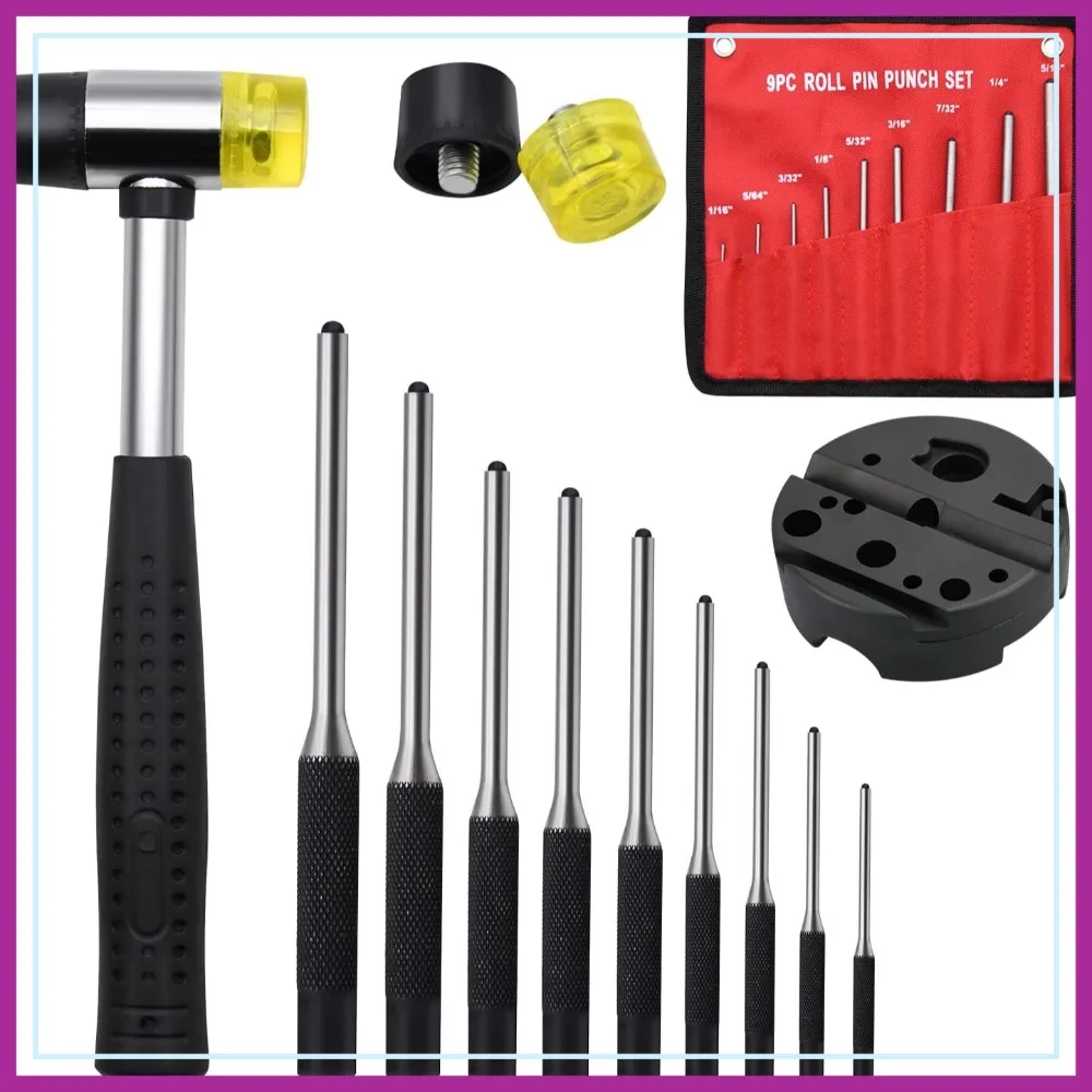 14pcs Pin Punch Set, Universal Block, Pin Punches & Hammer for Removing Repair Tools
14pcs Pin Punch Set, Universal Block, Pin Punches & Hammer for Removing Repair Tools