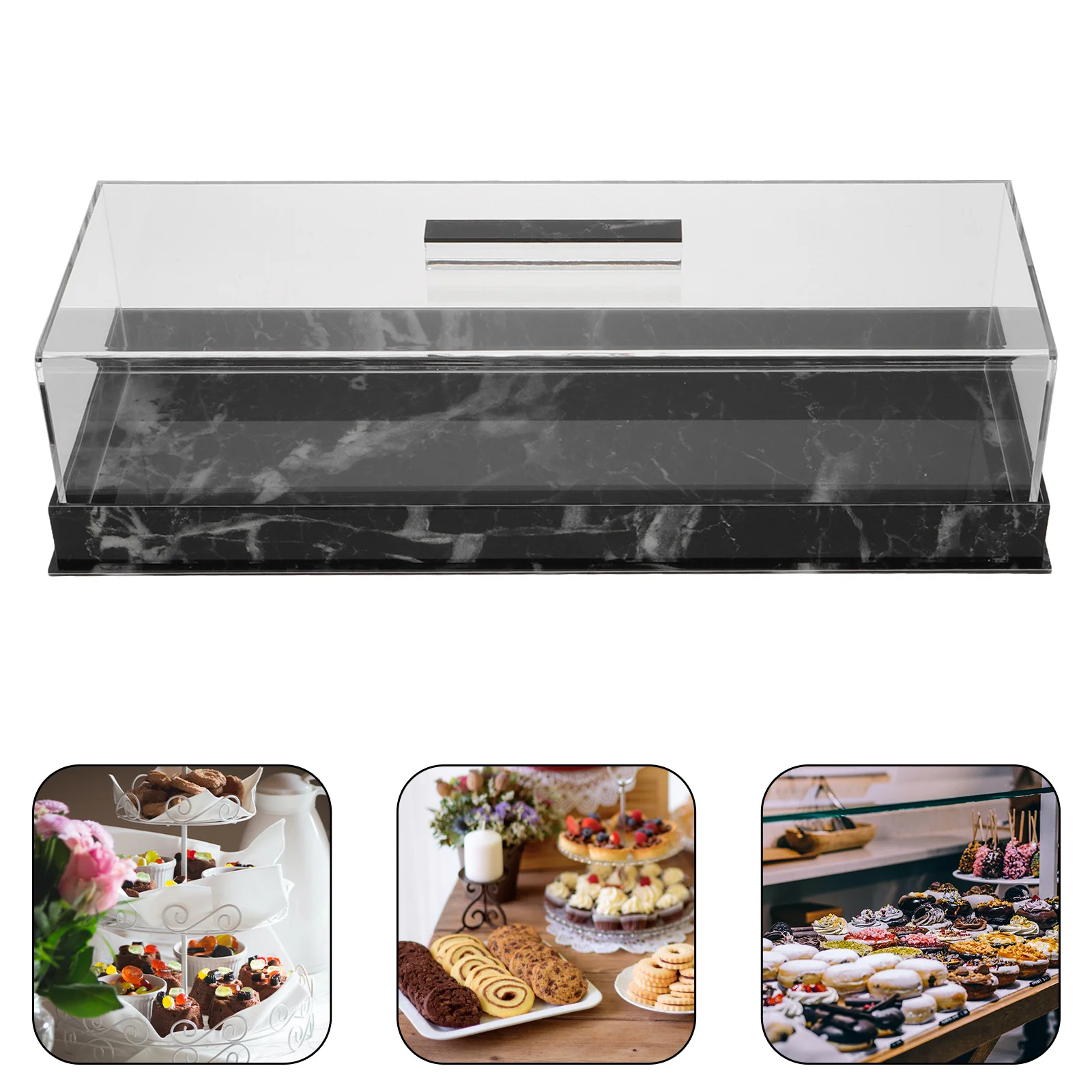 Acrylic Cake Stand Rectangular Design Transparent Display Tray Marble Pattern Stable Base Easy Clean Versatile Use
Acrylic Cake Stand Rectangular Design Transparent Display Tray Marble Pattern Stable Base Easy Clean Versatile Use