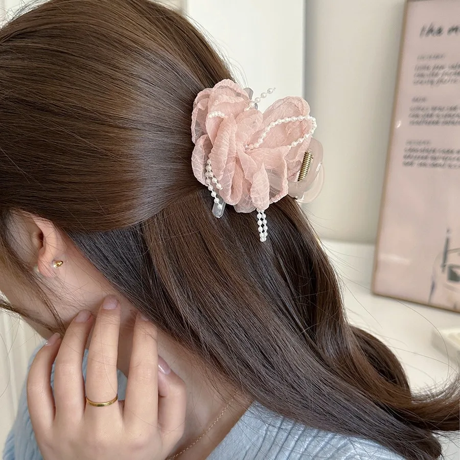Hair Claw Clip Pearl Mesh Back of Head Elegant High Quality Non Tangle for Women Daily Festival
Hair Claw Clip Pearl Mesh Back of Head Elegant High Quality Non Tangle for Women Daily Festival