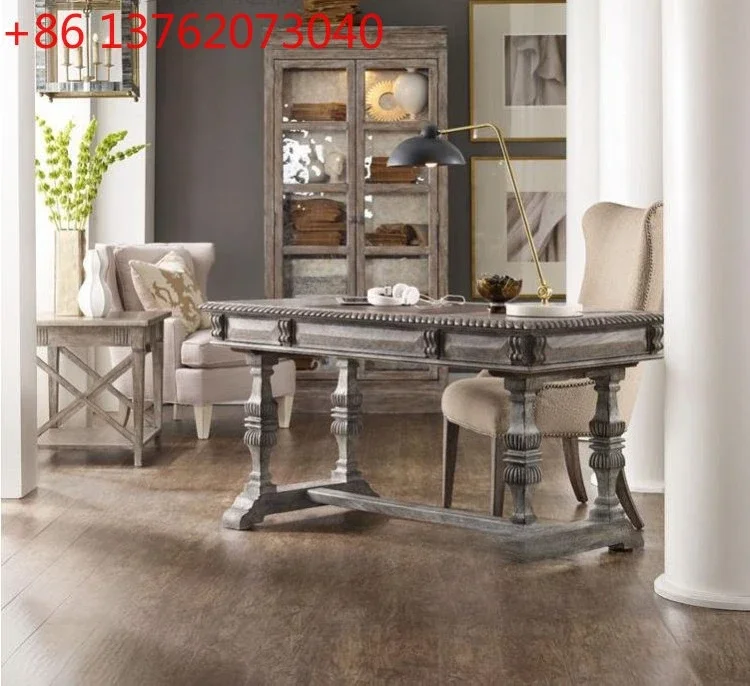 French American solid wood carving flower desk retro old study desk computer table villa luxury desk can be customized
French American solid wood carving flower desk retro old study desk computer table villa luxury desk can be customized
