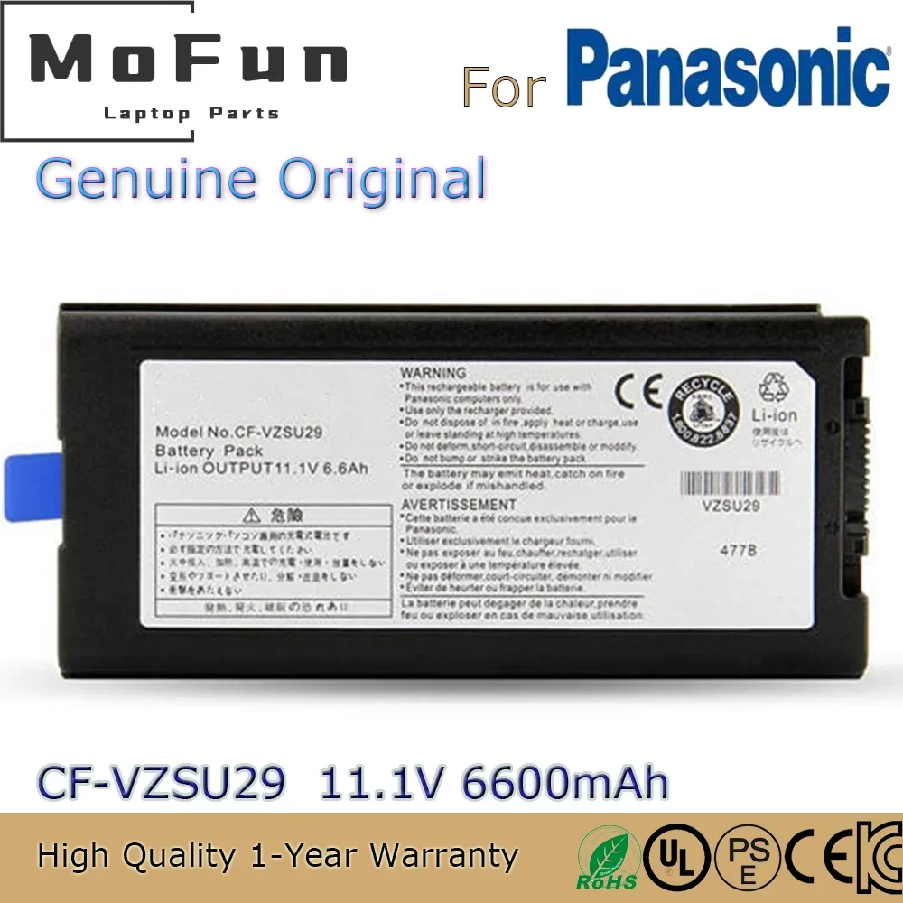 Brand Brand New Original CF-VZSU29 11.1V 6600mAh Laptop Battery for Panasonic Toughbook CF-29 CF-51 CF-52 CF-VZSU29ASU etc.
Brand Brand New Original CF-VZSU29 11.1V 6600mAh Laptop Battery for Panasonic Toughbook CF-29 CF-51 CF-52 CF-VZSU29ASU etc.