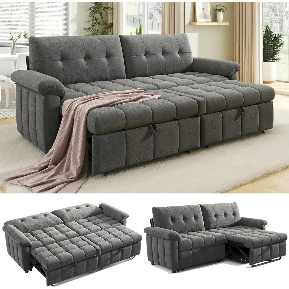 Convertible Full Size Sleeper Sofa with Chenille Fabric, 5-Position Adjustable Backrest, Easy Assembly, Ideal for Living Rooms,
Convertible Full Size Sleeper Sofa with Chenille Fabric, 5-Position Adjustable Backrest, Easy Assembly, Ideal for Living Rooms,