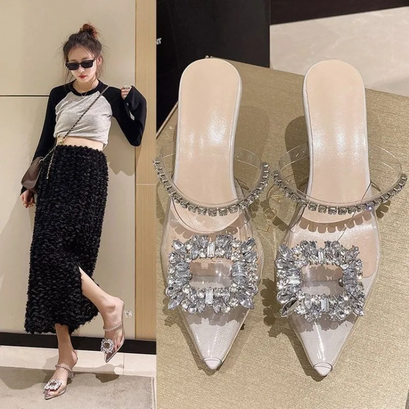 style half slipper women summer outdoor shoes new sandals transparent crystal high heels women half slipper high heels slippers
style half slipper women summer outdoor shoes new sandals transparent crystal high heels women half slipper high heels slippers