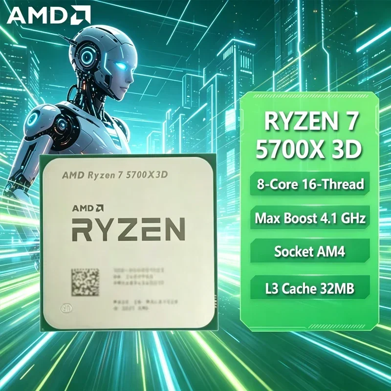 AMD Ryzen 7 5700X 3D Bulk CPU for X570 B550 8-Cores 16-Threads 3 GHz Up to 4.1 GHz 105W AM4 CPU DDR4 Ryzen 5000 Series Processor
AMD Ryzen 7 5700X 3D Bulk CPU for X570 B550 8-Cores 16-Threads 3 GHz Up to 4.1 GHz 105W AM4 CPU DDR4 Ryzen 5000 Series Processor