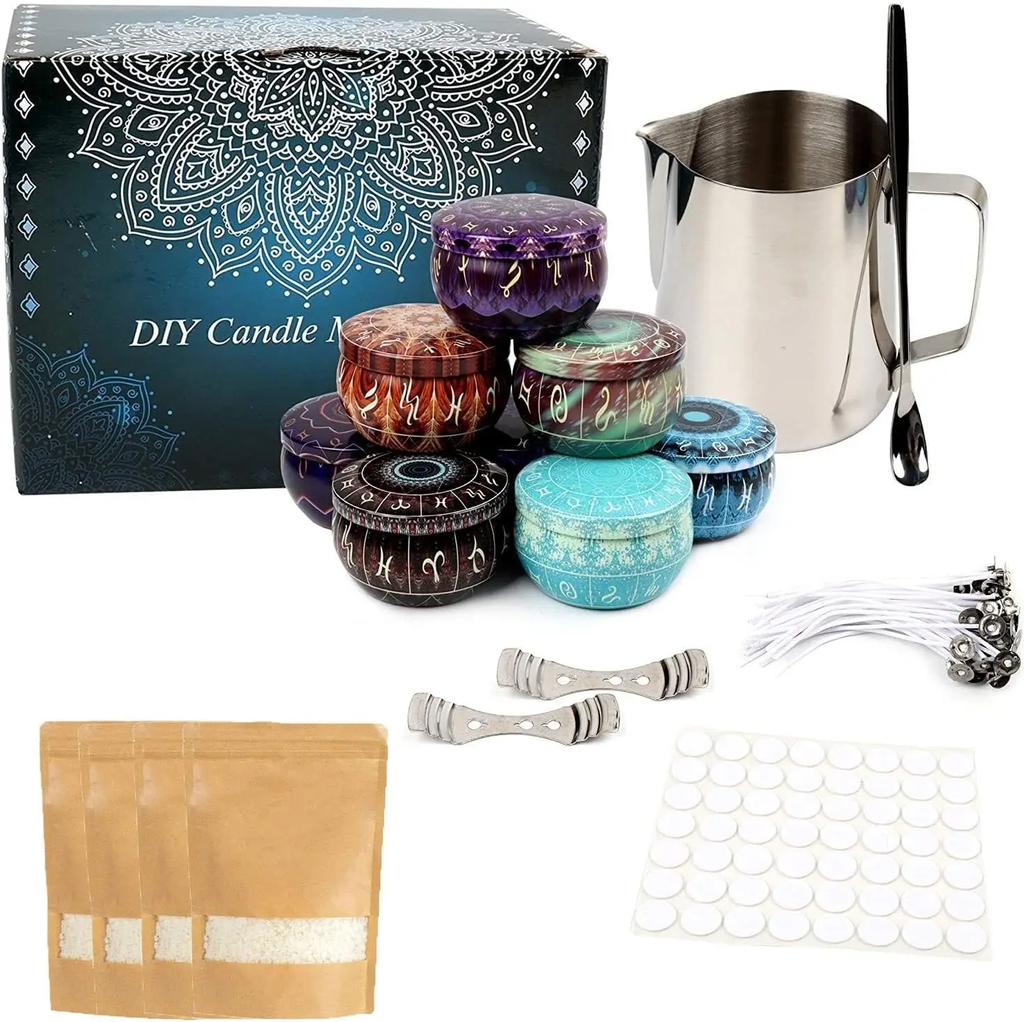 Candle Making Kit Supplies Including Cotton Wicks, Beeswax, Spoon, Tins & More, 12Pcs DIY Candle Tin Jars for Candy Party Spices
Candle Making Kit Supplies Including Cotton Wicks, Beeswax, Spoon, Tins & More, 12Pcs DIY Candle Tin Jars for Candy Party Spices