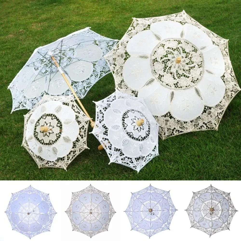 Vintage 26/31/43/53cm Lace Parasol Umbrella Embroidery Cotton Lace Flower Girl Umbrella Kids Sun Umbrella Bride Wedding Gift
Vintage 26/31/43/53cm Lace Parasol Umbrella Embroidery Cotton Lace Flower Girl Umbrella Kids Sun Umbrella Bride Wedding Gift