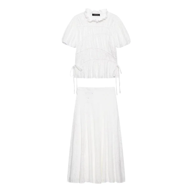 Dave&di Round Neck Embroidered Hollow Top Skirt New Two Piece Set Women's Suit Ropa Mujer
Dave&di Round Neck Embroidered Hollow Top Skirt New Two Piece Set Women's Suit Ropa Mujer