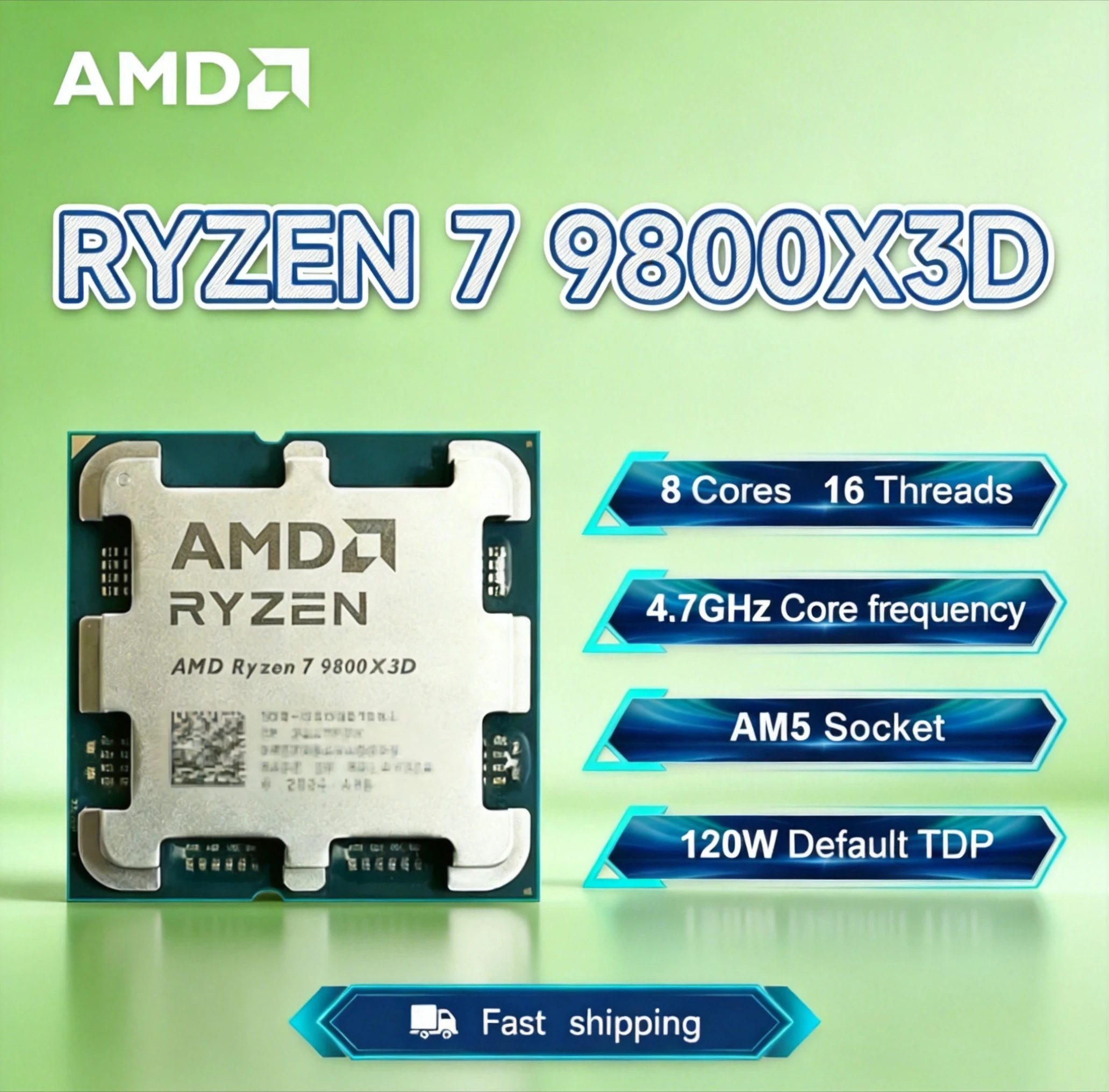 AMD Ryzen 7 9800X3D 8-Core 16-Thread 4.7GHz R7 9800X3D DDR5 Socket AM5 4NM L3=96M Processor 120W
AMD Ryzen 7 9800X3D 8-Core 16-Thread 4.7GHz R7 9800X3D DDR5 Socket AM5 4NM L3=96M Processor 120W
