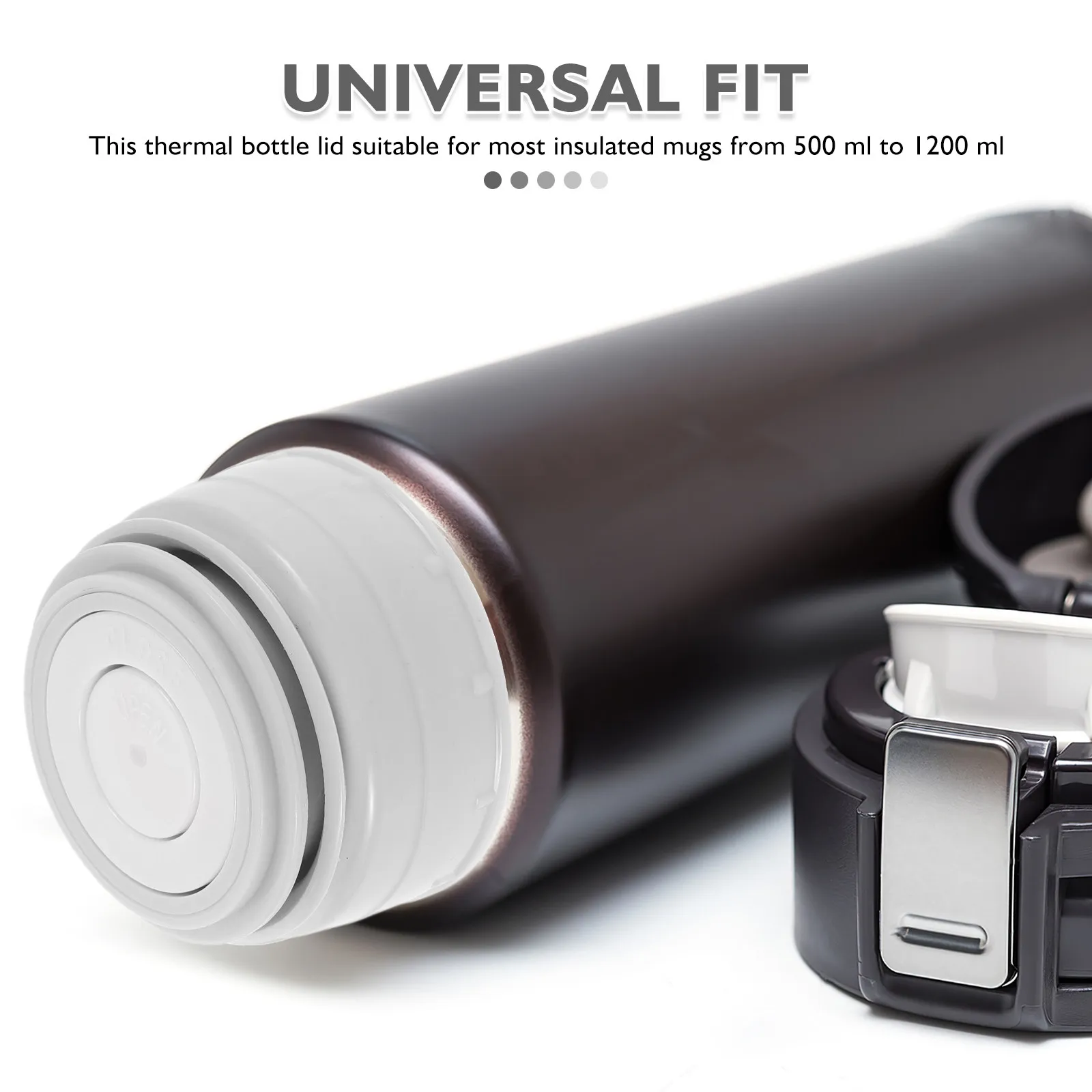 Replaceable Thermal Lid for 4.5cm Mouth Diameter - Universal Leakproof Plastic Cap Compatible with Vacuum Water Bottles and
Replaceable Thermal Lid for 4.5cm Mouth Diameter - Universal Leakproof Plastic Cap Compatible with Vacuum Water Bottles and