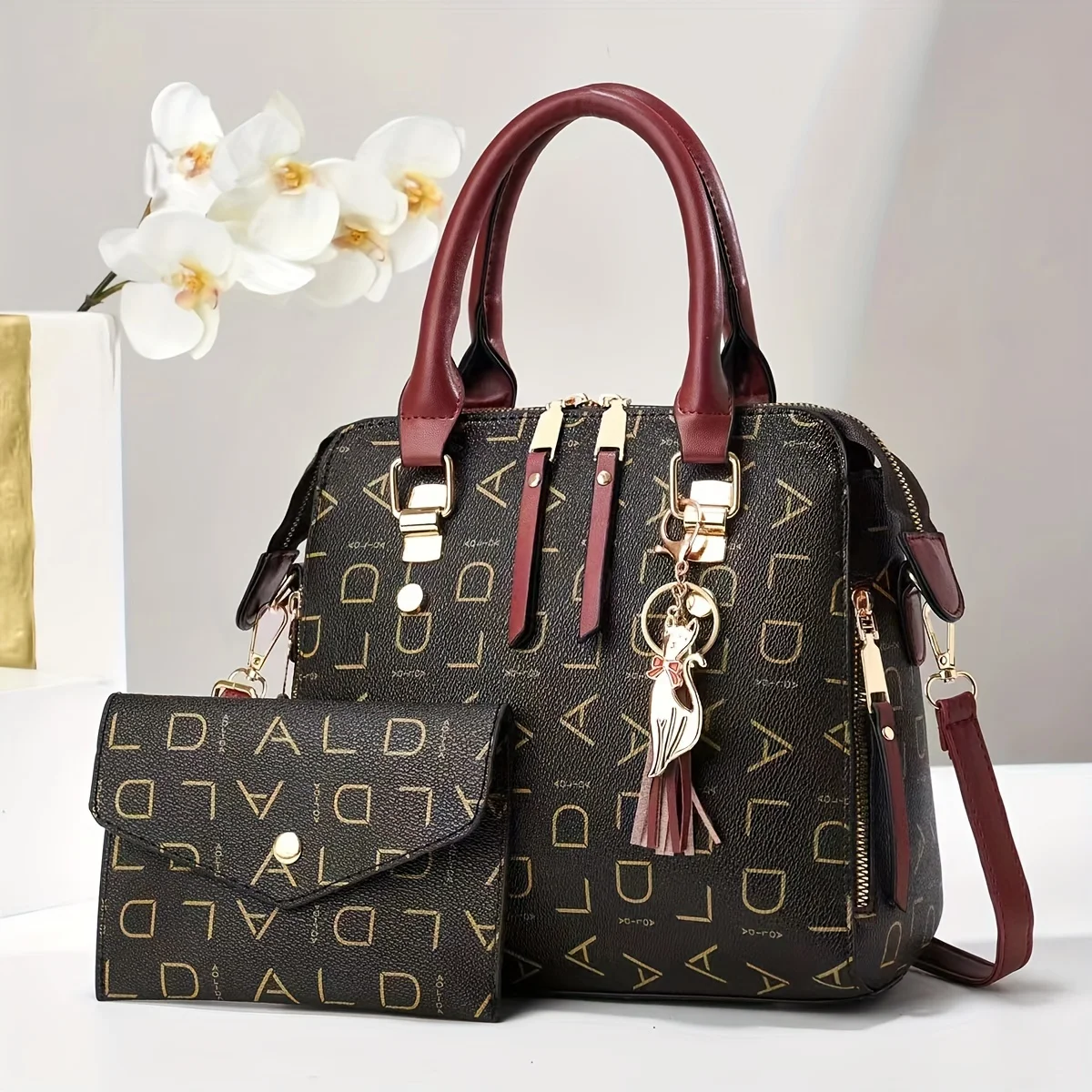 Fashion Alphabet Printed Handbag 2pcs Clash Color Crossbody Casual Work Ladies Bag Tassel Charm Gift Women's Bag Set
Fashion Alphabet Printed Handbag 2pcs Clash Color Crossbody Casual Work Ladies Bag Tassel Charm Gift Women's Bag Set