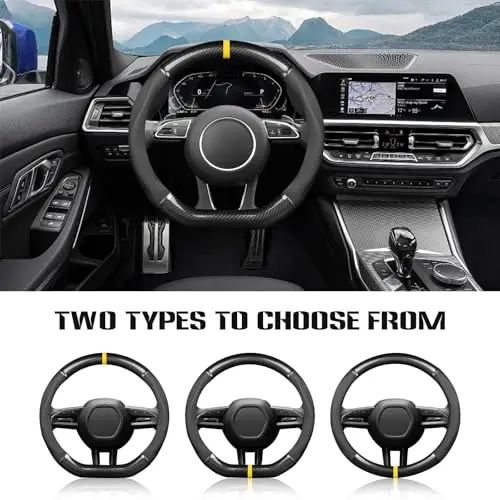 Universal 38Cm D-Shape Steering Wheel Cover With Carbon Fiber And PU Leather, Non-Slip Sport Design
Universal 38Cm D-Shape Steering Wheel Cover With Carbon Fiber And PU Leather, Non-Slip Sport Design