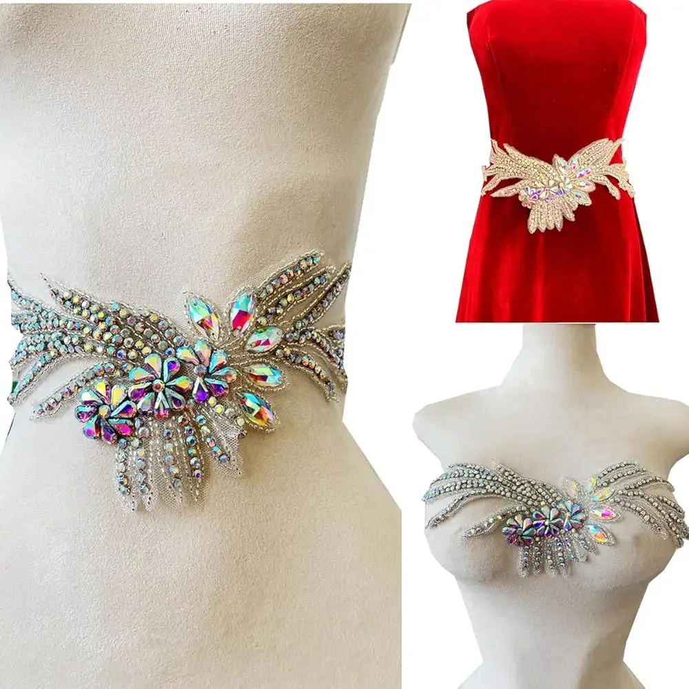 Pure Handmade Rhinestones Applique Shining Decoration Trim Patches with Sewing Beads Glass Stones for Dress Clothing blet Acc
Pure Handmade Rhinestones Applique Shining Decoration Trim Patches with Sewing Beads Glass Stones for Dress Clothing blet Acc