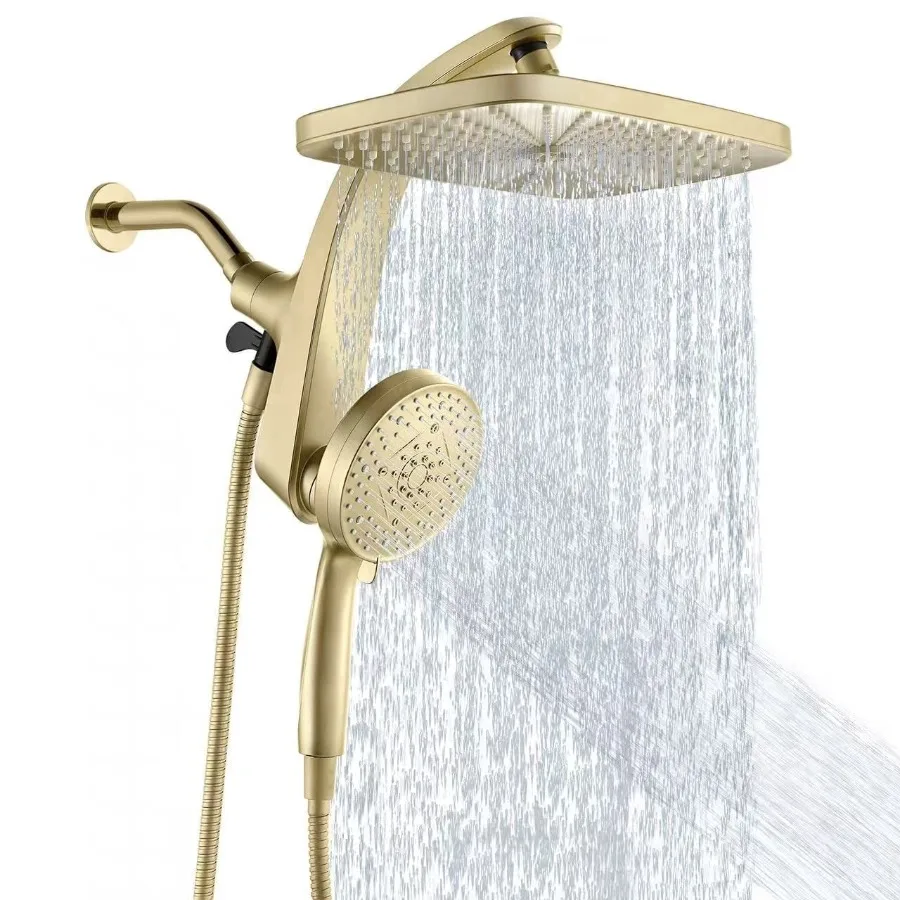 12 Inch High Pressure Waterfall Shower Head and 9 Sprays Handheld Showerhead Combo with Magnetic Docking and Power Jet Double S
12 Inch High Pressure Waterfall Shower Head and 9 Sprays Handheld Showerhead Combo with Magnetic Docking and Power Jet Double S