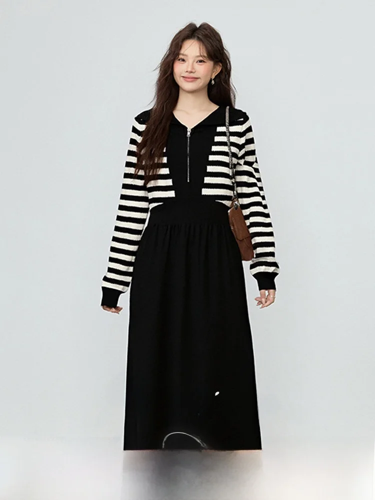 Winter New plus Size Striped Knitted Dr Women's Color Blo Design Long Dr Commute Sle Stand Fit Long Sve Dr
Winter New plus Size Striped Knitted Dr Women's Color Blo Design Long Dr Commute Sle Stand Fit Long Sve Dr