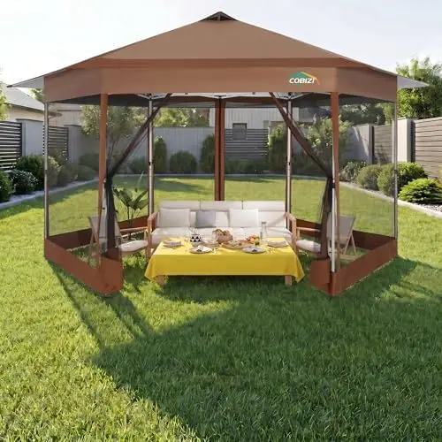 16x16 Pop up Gazebo on Clearance, Hexagonal Outdoor Canopy Tent with Mosquito Netting, Adjustable Height and 256 Square
16x16 Pop up Gazebo on Clearance, Hexagonal Outdoor Canopy Tent with Mosquito Netting, Adjustable Height and 256 Square