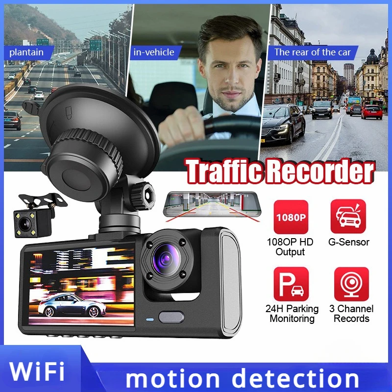 Dash Cam for Cars G-sensor Car Cam 3-Lens Front Camera Record Seamless Loop Recording Surveillance 1080p DVR 2 Inch Cam Reverse
Dash Cam for Cars G-sensor Car Cam 3-Lens Front Camera Record Seamless Loop Recording Surveillance 1080p DVR 2 Inch Cam Reverse